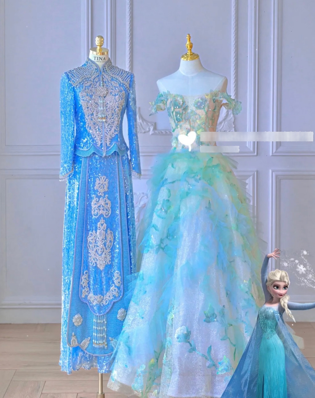 迪士尼公主風超夢幻創新中式裙褂！