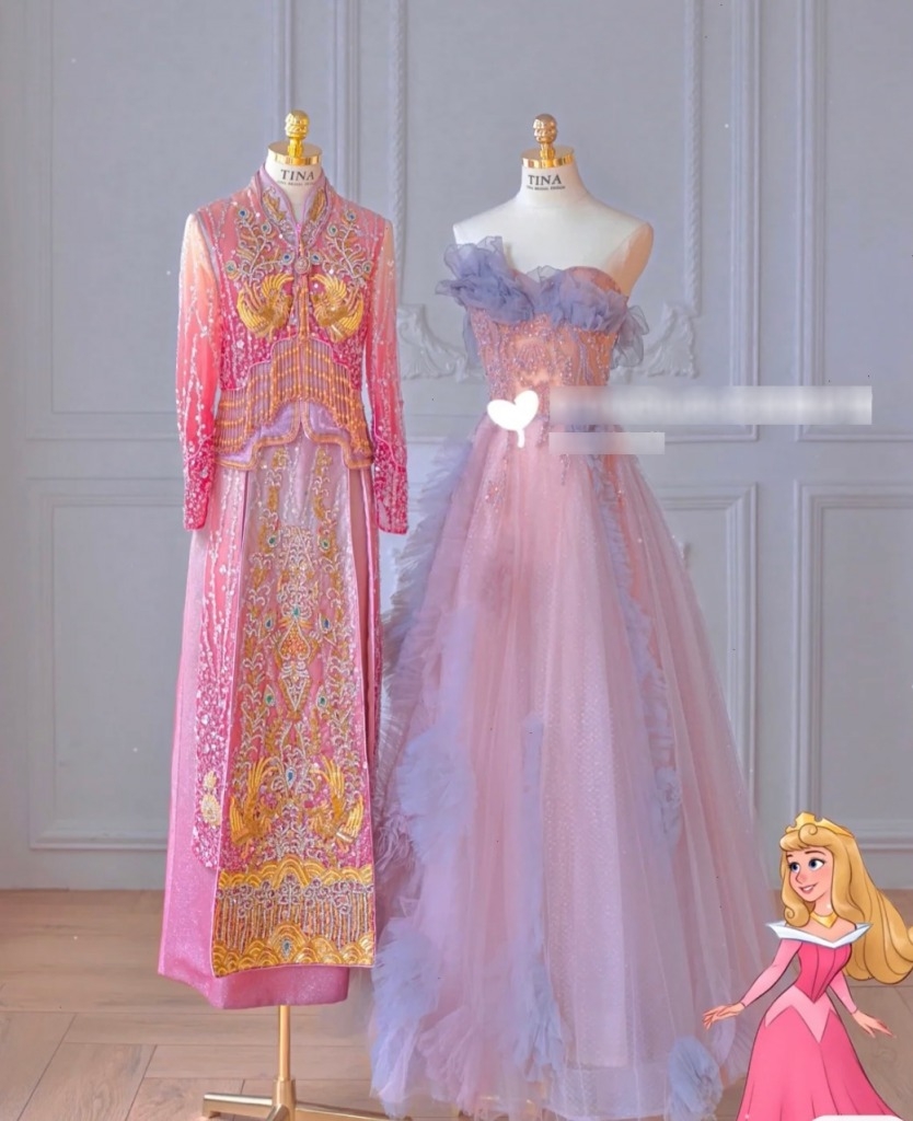 迪士尼公主風超夢幻創新中式裙褂！