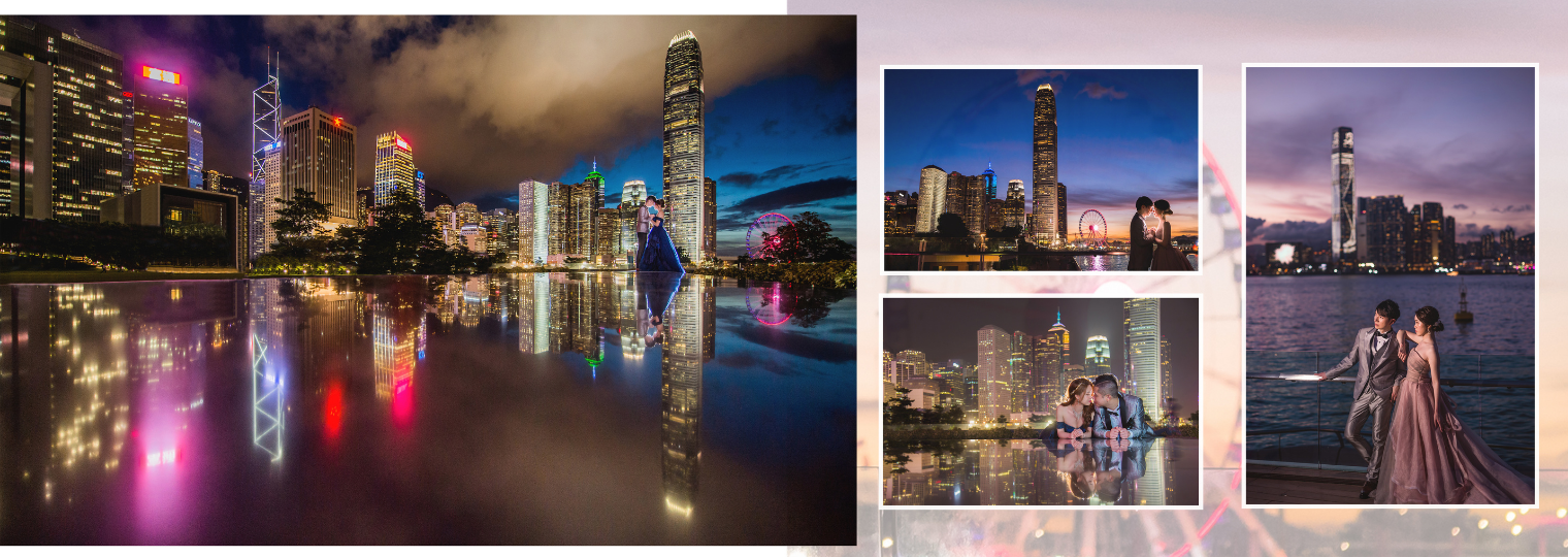 （Ocean Wedding 香港夜景婚紗攝影作）