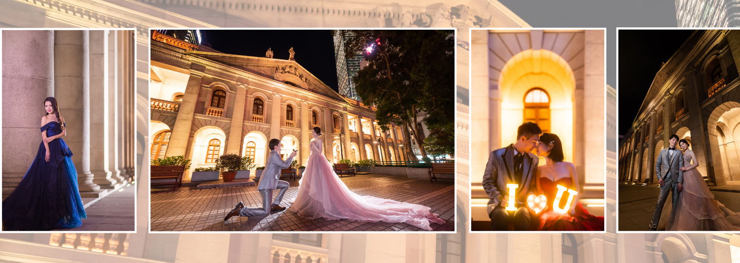 （Ocean Wedding 香港夜景婚紗攝影作）