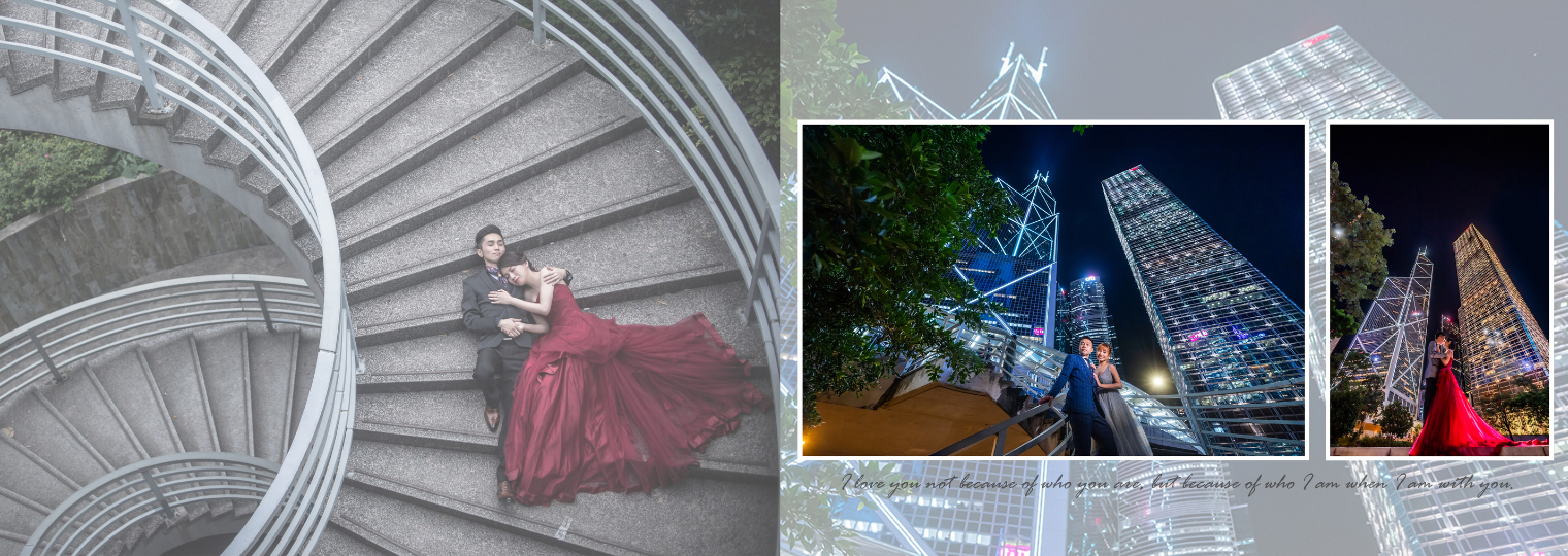（Ocean Wedding 香港夜景婚紗攝影作）